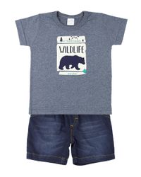 Foto do produto Conjunto Bebê Malha Colorê Soft Touch e Índigo Wild Life