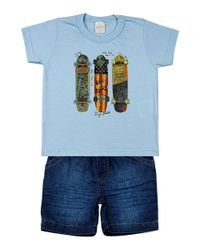 Foto do produto Conjunto Bebê Malha e Índigo Skates Cool Kids
