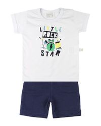 Foto do produto Conjunto Bebê Meia Malha e Moletinho Little Rock Star