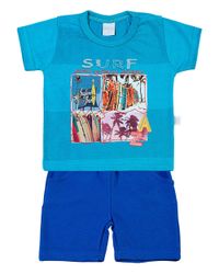 Foto do produto Conjunto Bebê Malha Rapport Spot Plash e Moletinho Surf long Beach