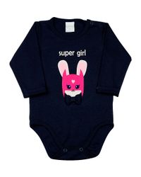 Foto do produto Body Bebê Suedine Super Girl