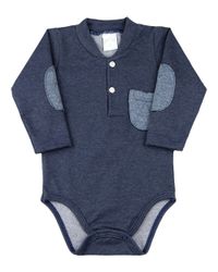 Foto do produto Body Bebê Malha Jeans Strech com Bolsinho