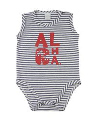 Foto do produto Body Bebê Sem Manga Malha Listrada Crisp Silk Screen Aloha