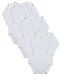 Foto do produto Kit 3 Body Bebê Suedine Manga Longa Básico