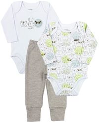 Foto do produto Kit Body e Culote Bebê Suedine Liso e Estampado Bichinhos