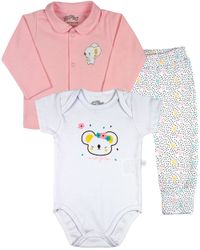 Foto do produto Conjunto Bebe Menina Suedine Liso e Suedine Estampado Ursinha Coala