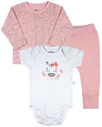 Foto do produto Conjunto Bebe Menina Suedine Estampado e Suedine Liso Zebrinha