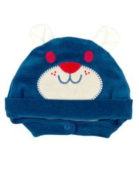 Foto do produto Touca de Bebe Plush com Botão Bordado de Ursinho