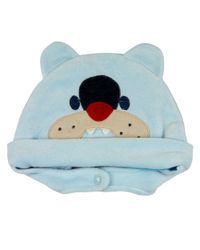Foto do produto Touca de Bebe Plush com Botão Bordado de Cachorrinho Bulldog