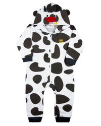 Foto do produto Macacao Bebe Touca Moletinho Flanelado Estampado Vaquinha