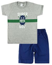 Foto do produto Conjunto Infantil Menino Meia Malha e Sarja Tinturada Super Cut Boy