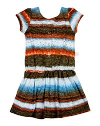 Foto do produto Vestido Infantil em Malha Flamê Reciclato Estampa Listrada