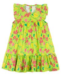 Foto do produto Vestido Infantil Verão Manga Cavada Microfibra Estampa Digital Floral