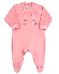 Foto do produto Macacão Bebê Menina Plush Trabalhado Bordado Coelhinha