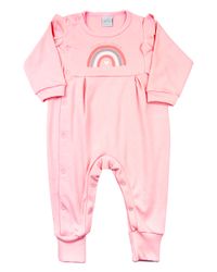 Foto do produto Macacão Bebê Longo Menina Suedine Silk Arco Íris