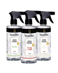 Foto do produto KIT AGUA PARA TECIDO COM FACILITADOR SENAMAX 500ML | CHA BRANCO - BAMBU - CEREJA E AVELÃ