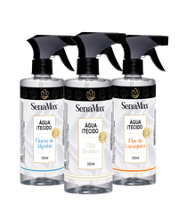 Foto do produto KIT AGUA PARA TECIDO COM FACILITADOR SENAMAX 500ML | CHA BRANCO - FLORES DE ALGODÃO - FLOR DE LARANJEIRA