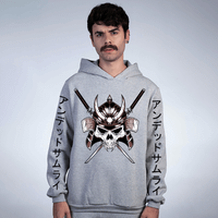 MOLETOM CINZA - SAMURAI SKULL