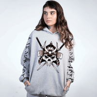 MOLETOM CINZA - SAMURAI SKULL
