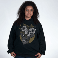 MOLETOM PRETO - SKULL & FLOWERS