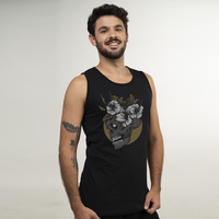 REGATA PRETA - SKULL & FLOWERS