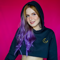 MOLETOM CROPPED PRETO - LITTLE MOON
