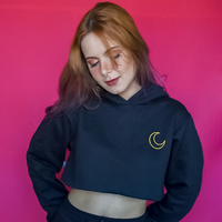 MOLETOM CROPPED PRETO - LITTLE MOON