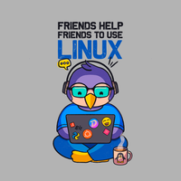 CAMISETA RAGLAN CINZA - FRIENDS HELP FRIENDS TO USE LINUX