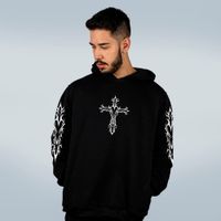 MOLETOM PRETO - CRUZ TRIBAL