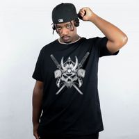 CAMISETA PRETA - SAMURAI SKULL