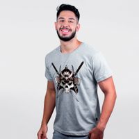 CAMISETA CINZA - SAMURAI SKULL