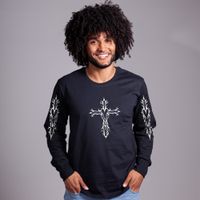 MANGA LONGA PRETA - CRUZ TRIBAL