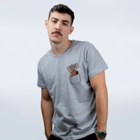 CAMISETA CINZA - QUERO UMA PIZZA, HUMANO