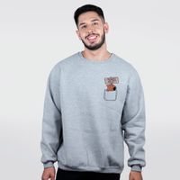 MOLETOM BÁSICO CINZA - QUERO UMA PIZZA, HUMANO