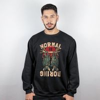 MOLETOM BÁSICO PRETO - NORMAL IS BORING