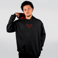 MOLETOM PRETO COM FORRO VERMELHO - W1NG3D