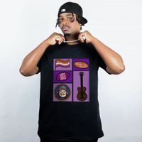 CAMISETA PRETA - STICKERS