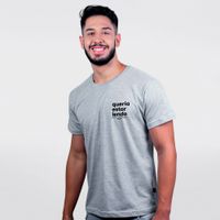 CAMISETA CINZA - QUERIA ESTAR LENDO