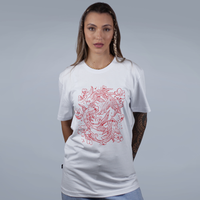 CAMISETA OVERSIZED OFF WHITE - RED KOI