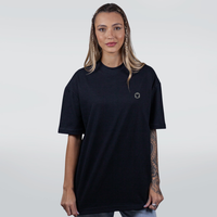 CAMISETA OVERSIZED PRETA - MINI LOGO BONES