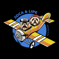 CAMISETA PRETA - AVIÃO JOCA E LIPE