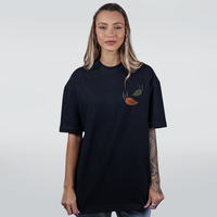 CAMISETA OVERSIZED PRETA - LEAFS