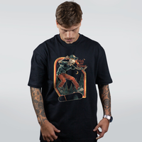 CAMISETA OVERSIZED PRETA - TRICK OR TREAT