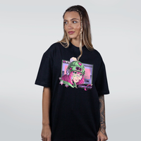 CAMISETA OVERSIZED PRETA - NOSTALGIA GIRL