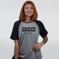 CAMISETA RAGLAN CINZA - AMOR É AMOR