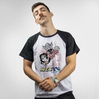 CAMISETA RAGLAN BRANCA - BLOQUINHO DOS WEBTVZEIROS