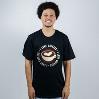 CAMISETA PRETA - I LOVE CAFEZIS