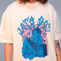 CAMISETA OVERSIZED OFF WHITE - LET’S GO