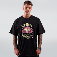 CAMISETA PRETA - KARMA IS A RELAXING THOUGHT