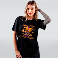 CAMISETA PRETA - NÃO PODE COMER PEDRA